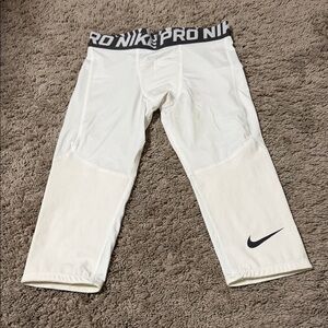 Nike Pro White and Black Compression Capris